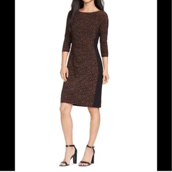 Ralph Lauren Navy Animal Print Dress size 10 - Picture 2 of 7